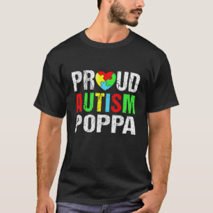 Bedrückter Proud Autismus Poppa Herzfamilie Matchi T-Shirt