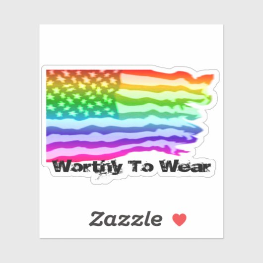 Bedrückter Regenbogen der US-Fahne - es lohnt sich Aufkleber (Blatt)