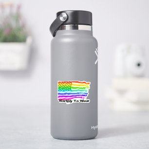 Bedrückter Regenbogen der US-Fahne - es lohnt sich Aufkleber