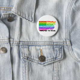 Bedrückter Regenbogen der US-Fahne - es lohnt sich Button