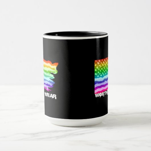 Bedrückter Regenbogen der US-Fahne - es lohnt sich Tasse (Zentrum)