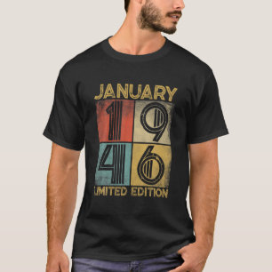 Bedrückter Retro Januar 1946 76Th Geburtstag 76 Ja T-Shirt