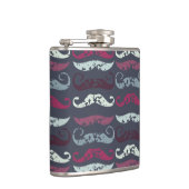 Bedrückter Retro-Schnurrbart Flachmann (Rechts)