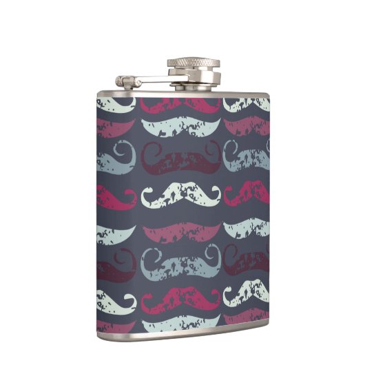 Bedrückter Retro-Schnurrbart Flachmann (Rechts)