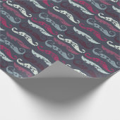 Bedrückter Retro-Schnurrbart Geschenkpapier (Ecke)