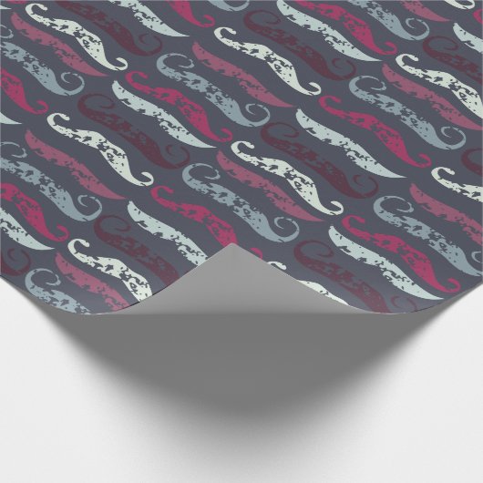 Bedrückter Retro-Schnurrbart Geschenkpapier (Ecke)