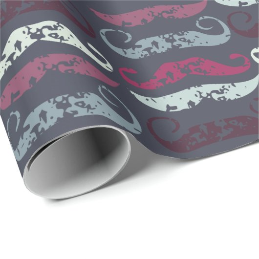 Bedrückter Retro-Schnurrbart Geschenkpapier (Rolleneckpunkt)