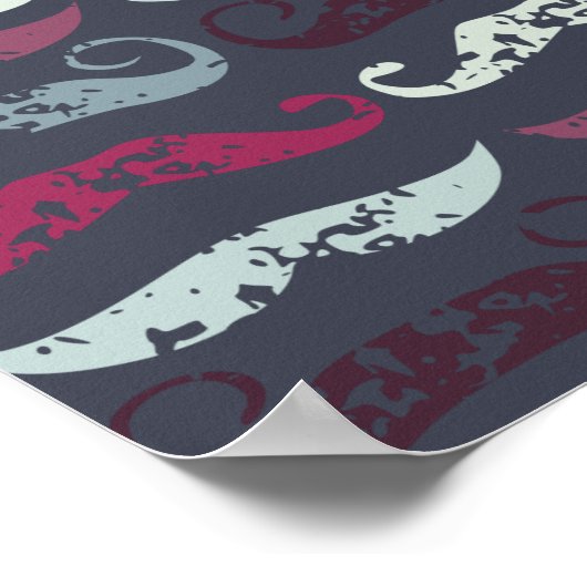 Bedrückter Retro-Schnurrbart Poster (Ecke)