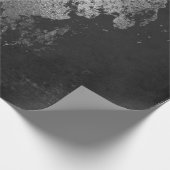 Bedrückter Silberstreifen mit schwarzem Grau Geschenkpapier (Ecke)