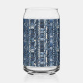 Bedrückter und geflochtener Blauer Jean Denim Dosenglas (Rückseite)