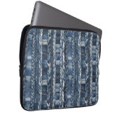 Bedrückter und geflochtener Blauer Jean Denim Laptopschutzhülle (Vorne Rechts)