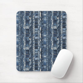 Bedrückter und geflochtener Blauer Jean Denim Mousepad
