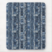 Bedrückter und geflochtener Blauer Jean Denim Mousepad (Vorne)
