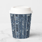 Bedrückter und geflochtener Blauer Jean Denim Pappbecher (Links)