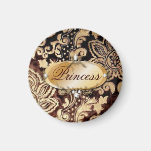 bedrückter viktorianischer Goldschokoladenbraun-Da Magnet