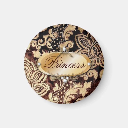 bedrückter viktorianischer Goldschokoladenbraun-Da Magnet (Vorne)