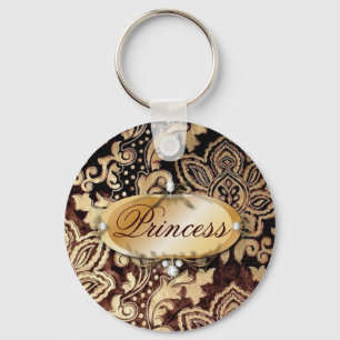 bedrückter viktorianischer Goldschokoladenbraun-Da Schlüsselanhänger