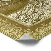 Bedrückter, Vintager, goldfarbener Baum Poster (Ecke)