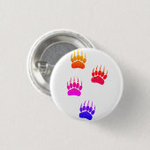 Bedrücktes altes Papier drucken schwarze Bärenpaws Button (Vorne & Hinten)