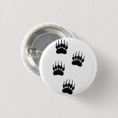 Bedrücktes altes Papier drucken schwarze Bärenpaws Button (Vorne & Hinten)