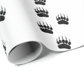 Bedrücktes altes Papier drucken schwarze Bärenpaws Geschenkpapier (Rolleneckpunkt)