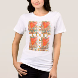 Bedrücktes Aussehen Herzrhythmusstörung Liebe Tri-Blend Shirt