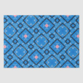 Bedrücktes blaues schwarz rosa Diamantzettel Seidenpapier (Vorderseite)