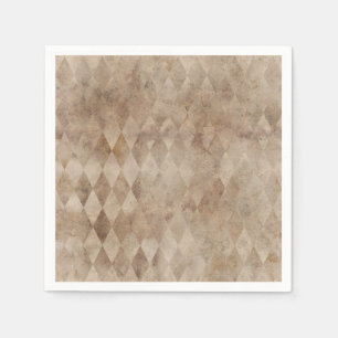 Bedrücktes braunes Harlequin-Papier   Serviette