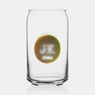 Bedrucktes Can Glass JK 2024 Orange Yellow Logo Dosenglas