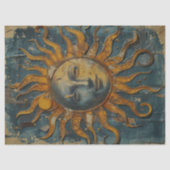 Bedrucktes Dekor-Tissuepapier mit Sonnenmotiv Seidenpapier (Vorderseite)