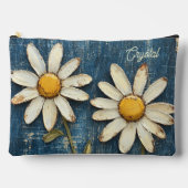 Bedrucktes Denim und Daisy Zubehörtasche (Vorderseite)