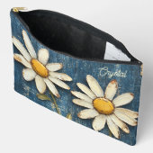 Bedrucktes Denim und Daisy Zubehörtasche (Offen)
