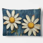 Bedrucktes Denim und Daisy Zubehörtasche (Rückseite)