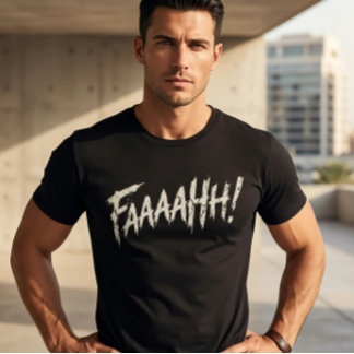 Bedrucktes 'FAAAAHH!' Grafik Herren Basic Schwarz T-Shirt