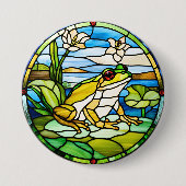 Bedrucktes Frosch-Glas-Design Button (Vorderseite)