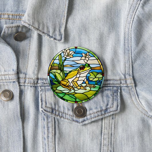 Bedrucktes Frosch-Glas-Design Button (Beispiel)
