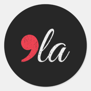 Bedrücktes Funny Comma La Kamala Harris Runder Aufkleber