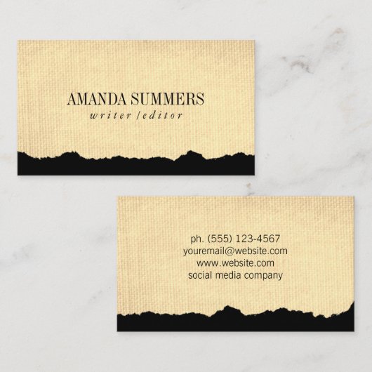 Bedrücktes Gewebe Visitenkarte (Vorne/Hinten)