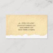 Bedrücktes Gewebe Visitenkarte (Rückseite)
