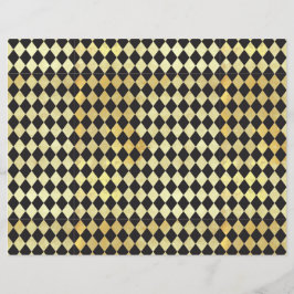 Bedrücktes Gold & Black Harlequin Scrapbook Paper
