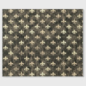 Bedrücktes Gold Brown Lilie Wrapping Paper Geschenkpapier (Flach)