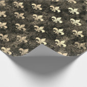 Bedrücktes Gold Brown Lilie Wrapping Paper Geschenkpapier (Ecke)
