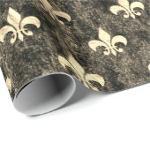 Bedrücktes Gold Brown Lilie Wrapping Paper Geschenkpapier (Rolleneckpunkt)