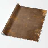 Bedrücktes Gold Brown Maroon Rust Wrap Geschenkpapier (Ungerollt)