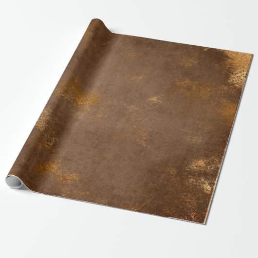 Bedrücktes Gold Brown Maroon Rust Wrap Geschenkpapier (Ungerollt)