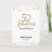 Bedrucktes Gold Confetti 50 und fabelhafter Geburt Programm (Vorderseite)