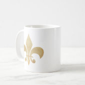 Bedrücktes Gold Tan Lilie-Symbol Kaffeetasse (Vorderseite Links)