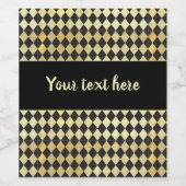 Bedrücktes Gold und Vintages Harlequin Weinetikett (Einzelnes Label)