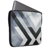 Bedrücktes grau-schwarz geometrisches modernes Des Laptopschutzhülle (Vorne Rechts)
