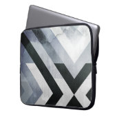 Bedrücktes grau-schwarz geometrisches modernes Des Laptopschutzhülle (Vorderseite Links)